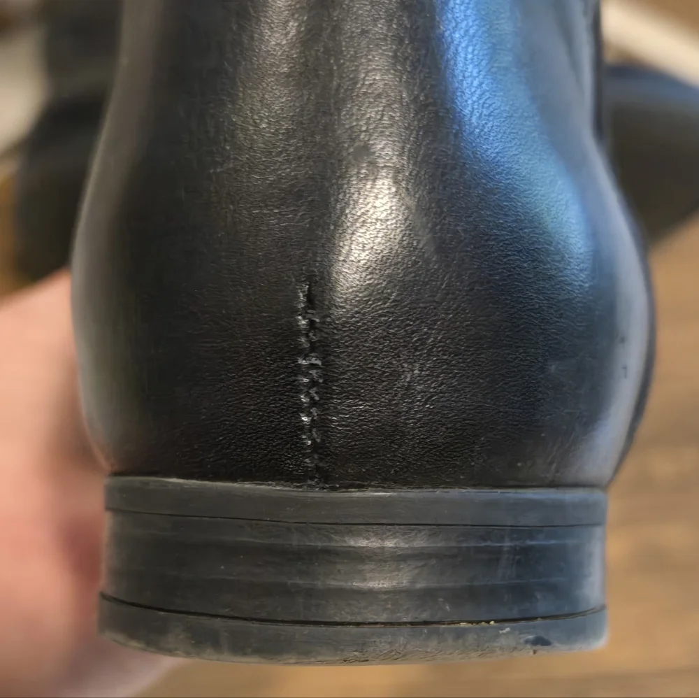 GEOX Respira Waterproof Black Leather Ankle Boots Silver Trim Sz 7 (37.5 EU)